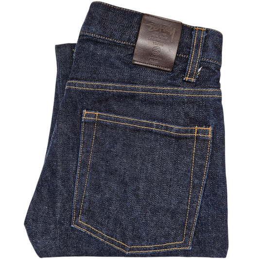 Stussy Deluxe Dark Blue Heavy Rigid Japan Made Straight Leg Denim W28