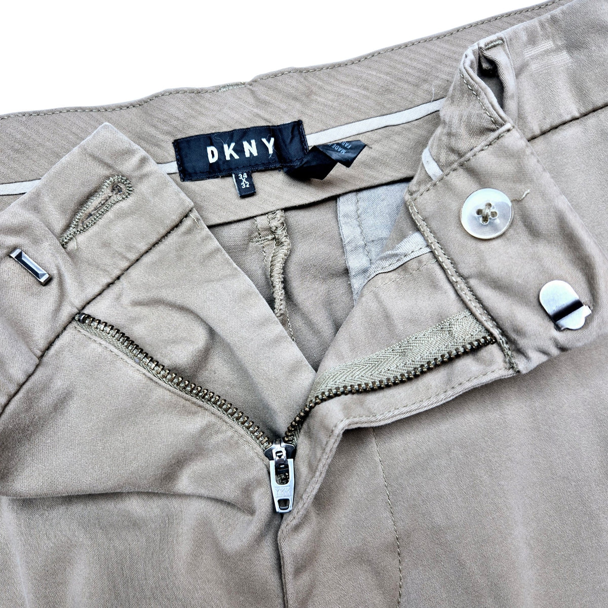 DKNY Brown Straight Leg Chino Pants W34