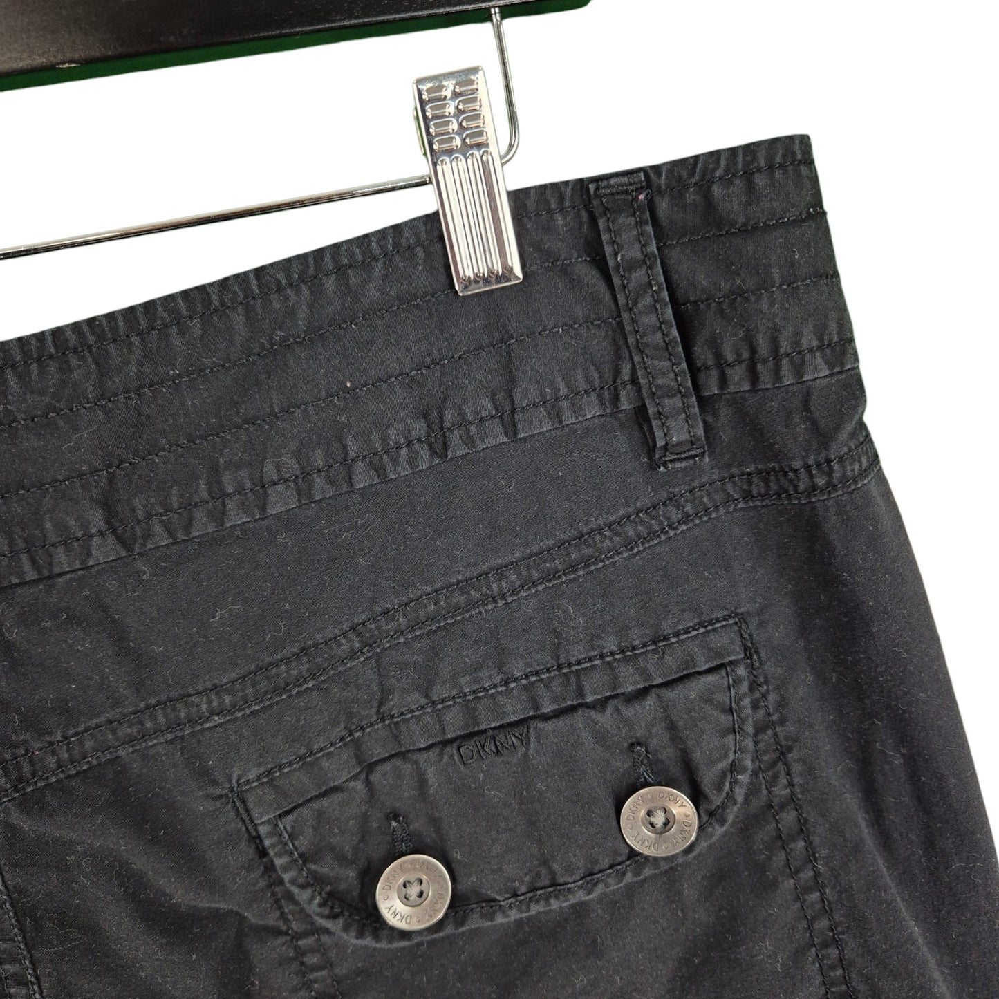 DKNY Womens Black Cargo Pants W35