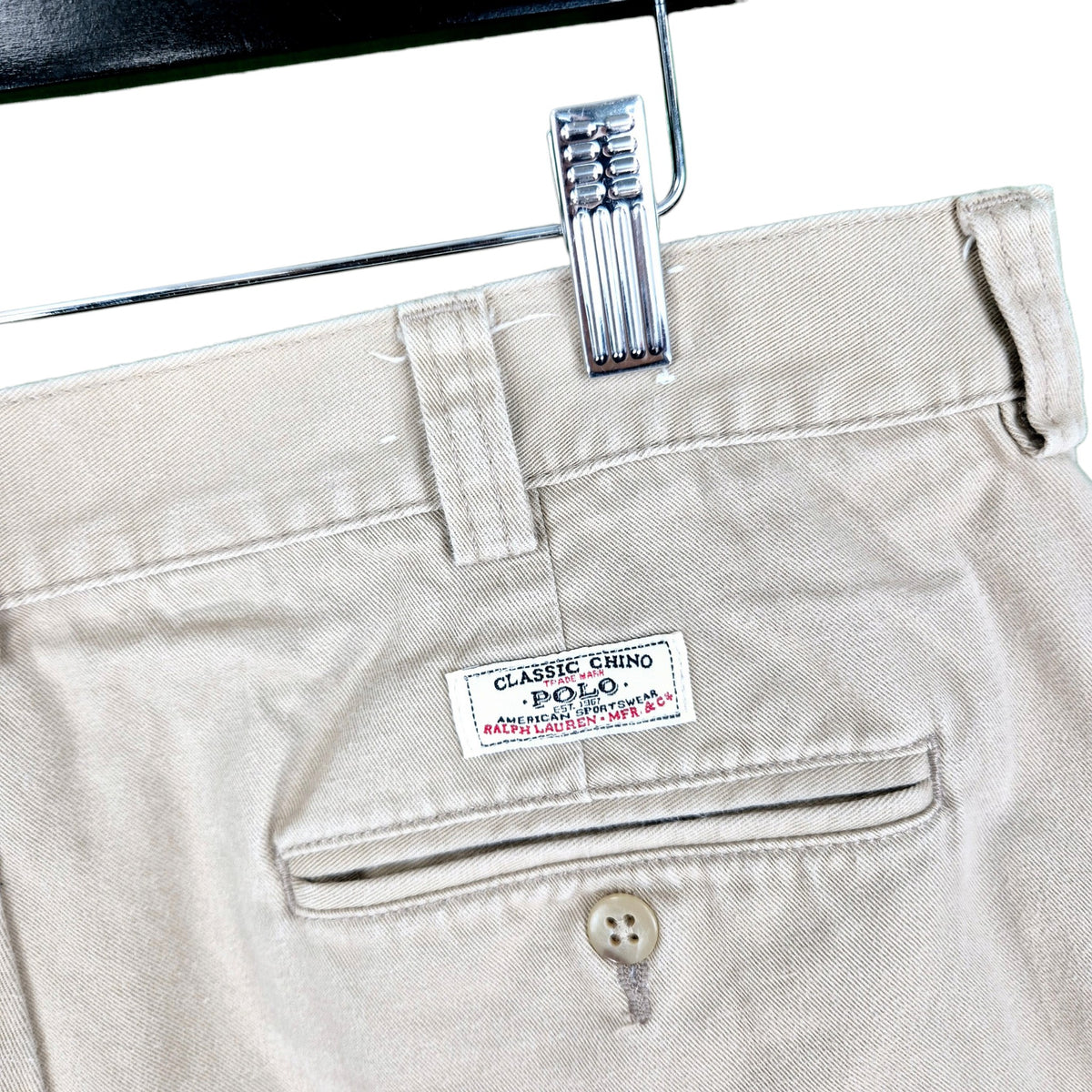 Vintage Polo Ralph Lauren 90's Brown Philip Chino Shorts W36
