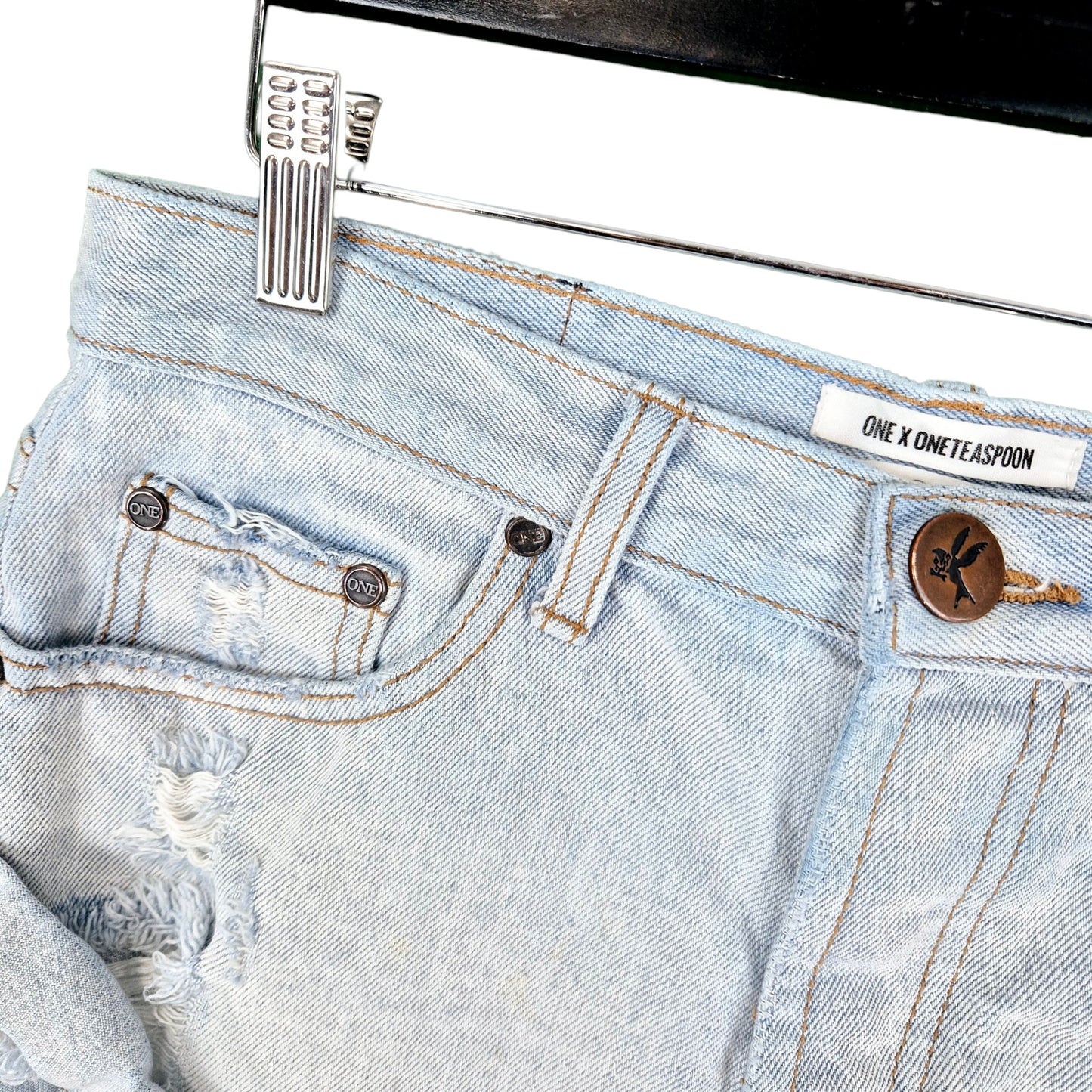 One Teaspoon Womens Light Blue Denim Shorts W29