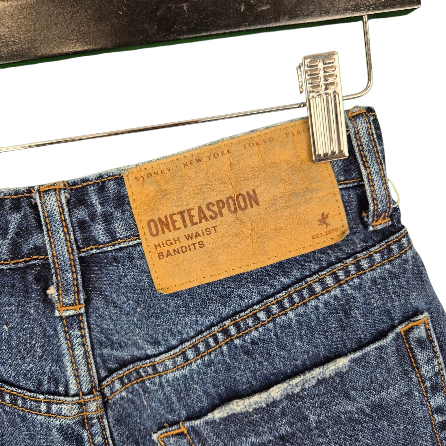 One Teaspoon Womens Dark Blue Denim Shorts W22
