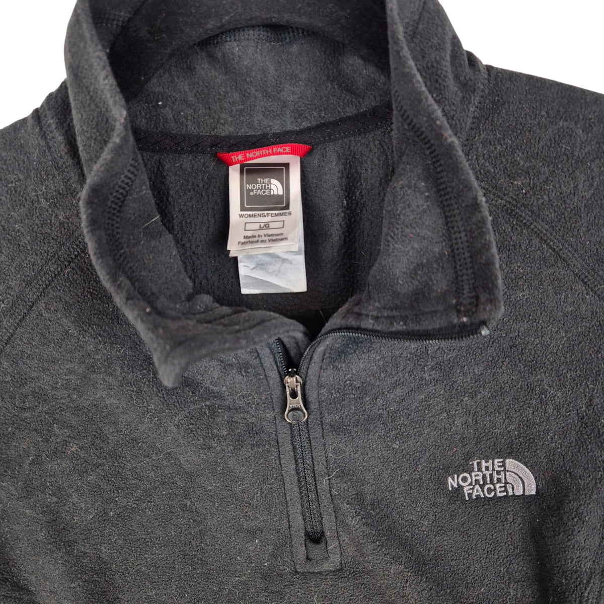 The North Face Womens Black Quarter Zip Fleece Jumper Size L