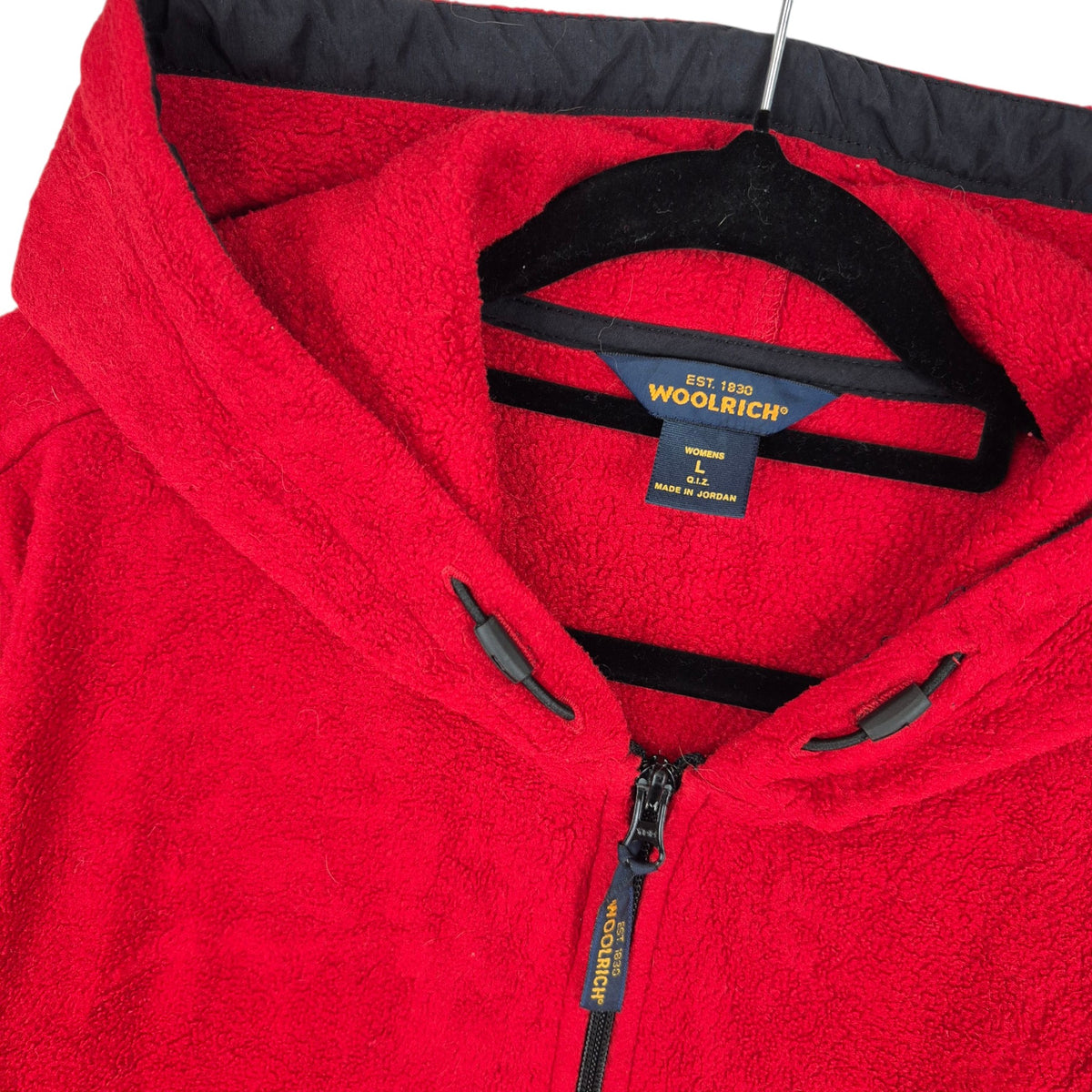 Vintage Woolrich 90's Womens Red Fleece Zip Jumper Size L