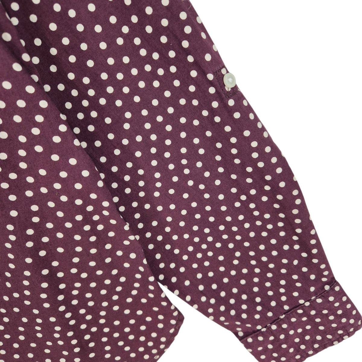 Tommy Hilfiger Womens Burgundy Spotted Dress Shirt Size M