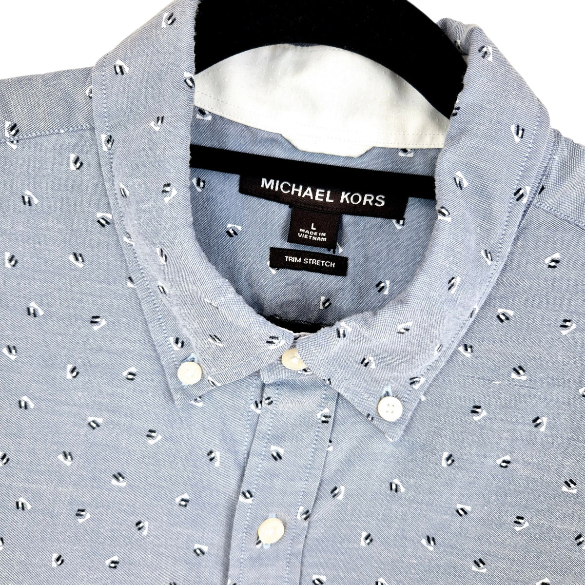 Michael Kors Steel Blue Dress Shirt Size L