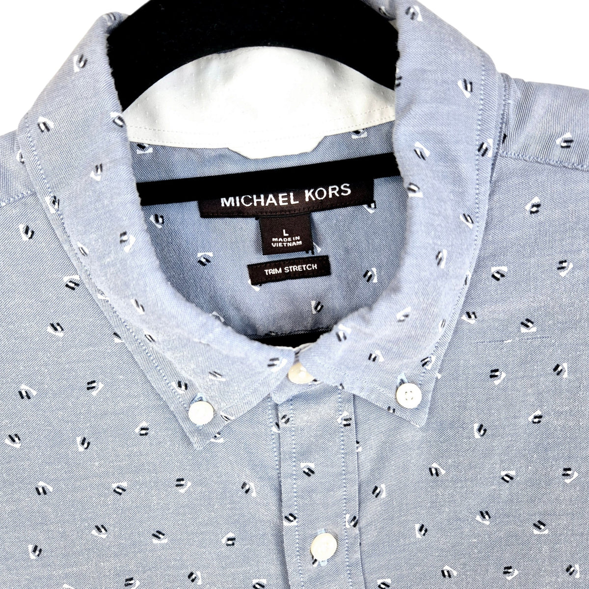 Michael Kors Steel Blue Dress Shirt Size L