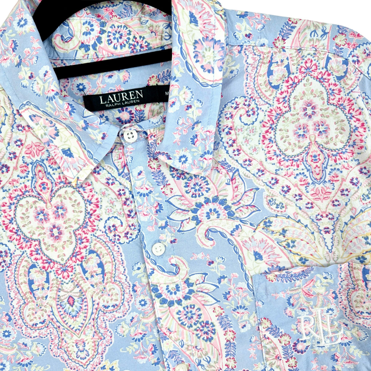 Ralph Lauren Green Label Womens Oversized Floral Button Shirt Size M