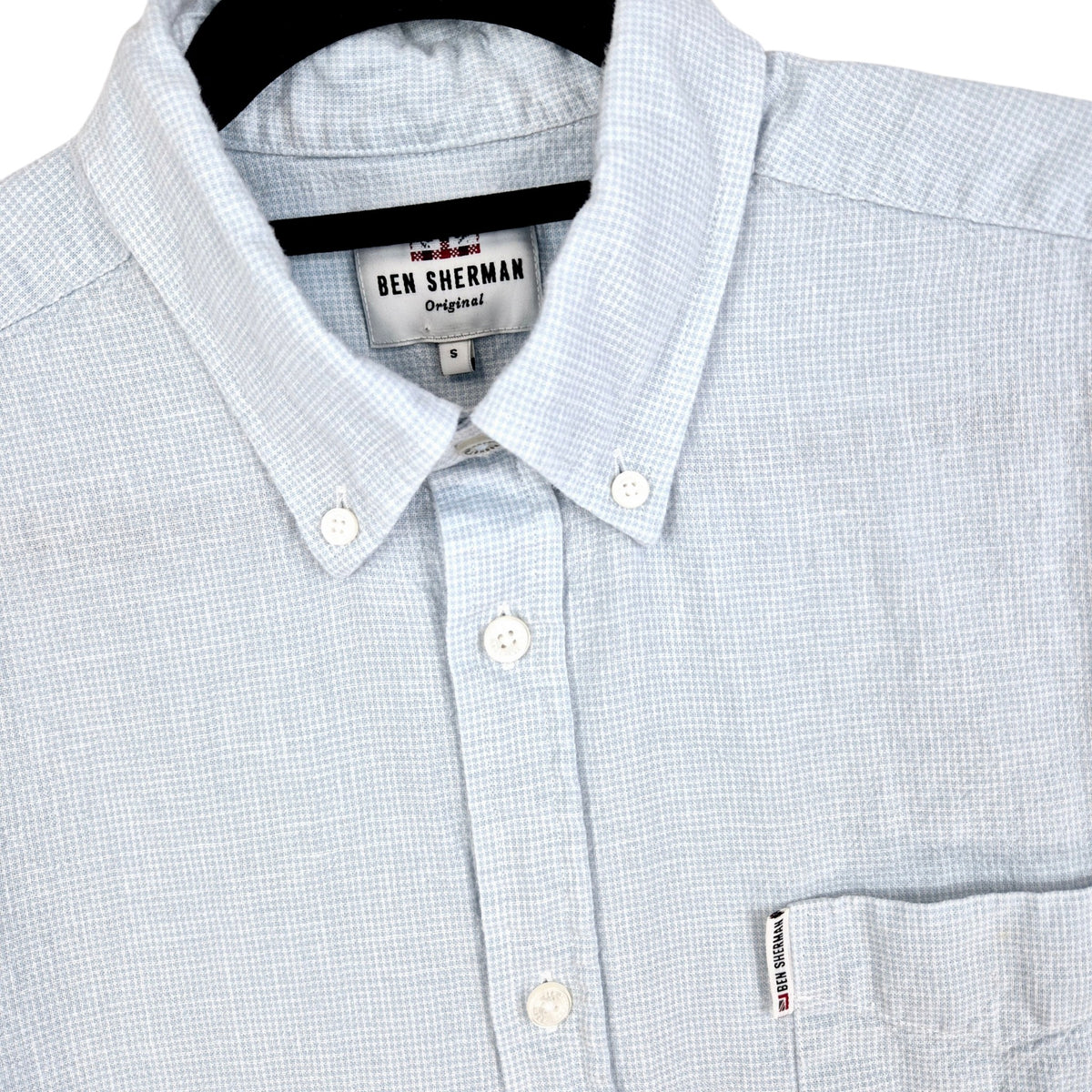 Ben Sherman Light Blue Short Sleeve Button Shirt Size S
