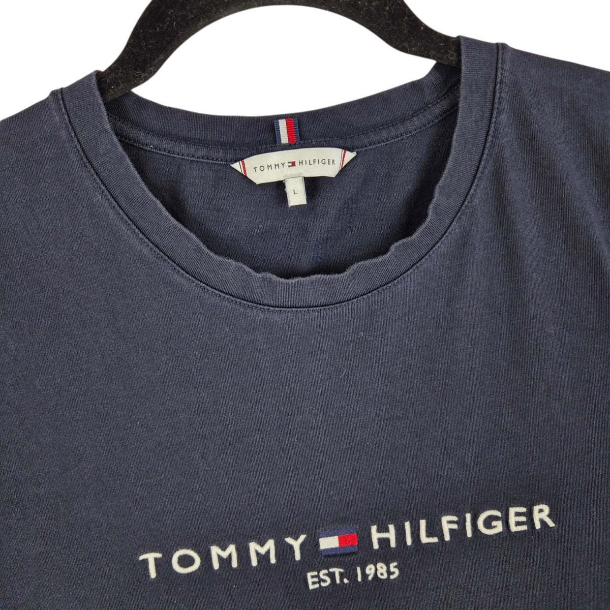 Tommy Hilfiger Womens Dark Blue Embroidered Tee Shirt Size L