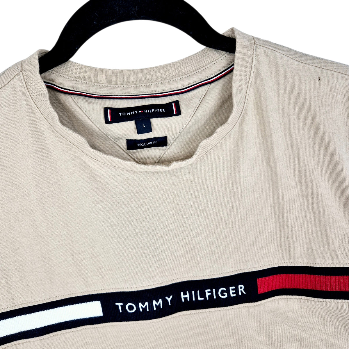 Tommy Hilfiger Light Brown Regular Fit Tee Shirt Size S