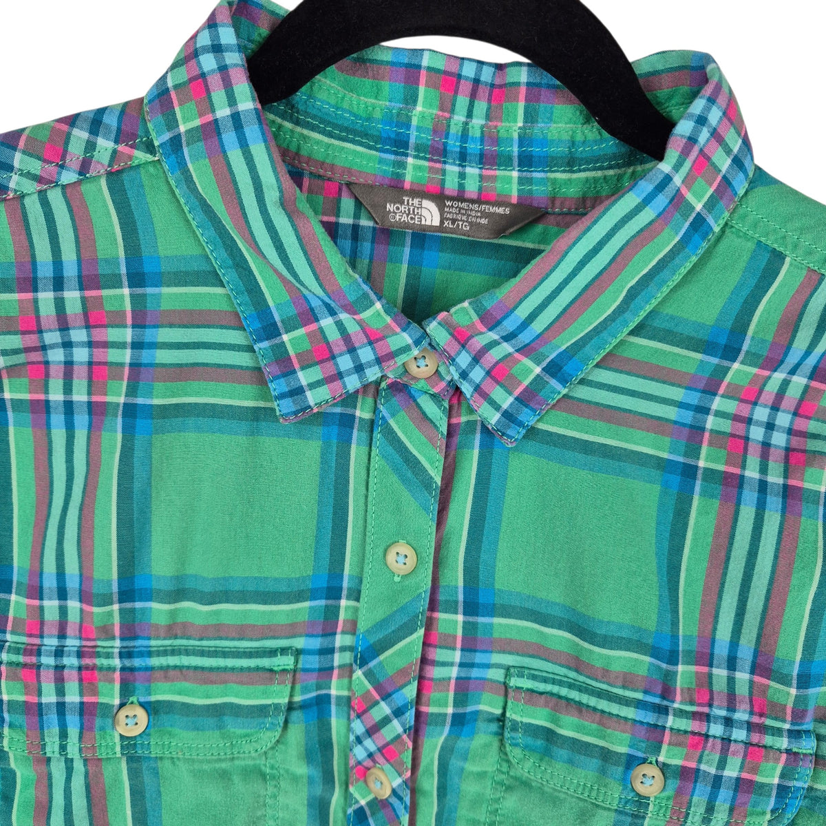 The North Face Womens Green Button Shirt Size XL