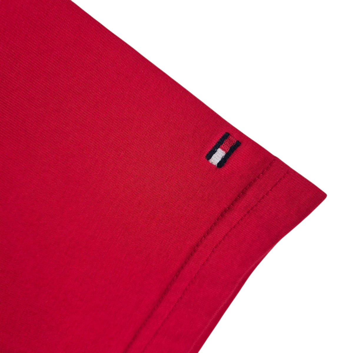 Tommy Hilfiger Red Embroidered Organic Cotton Tee Shirt Size L