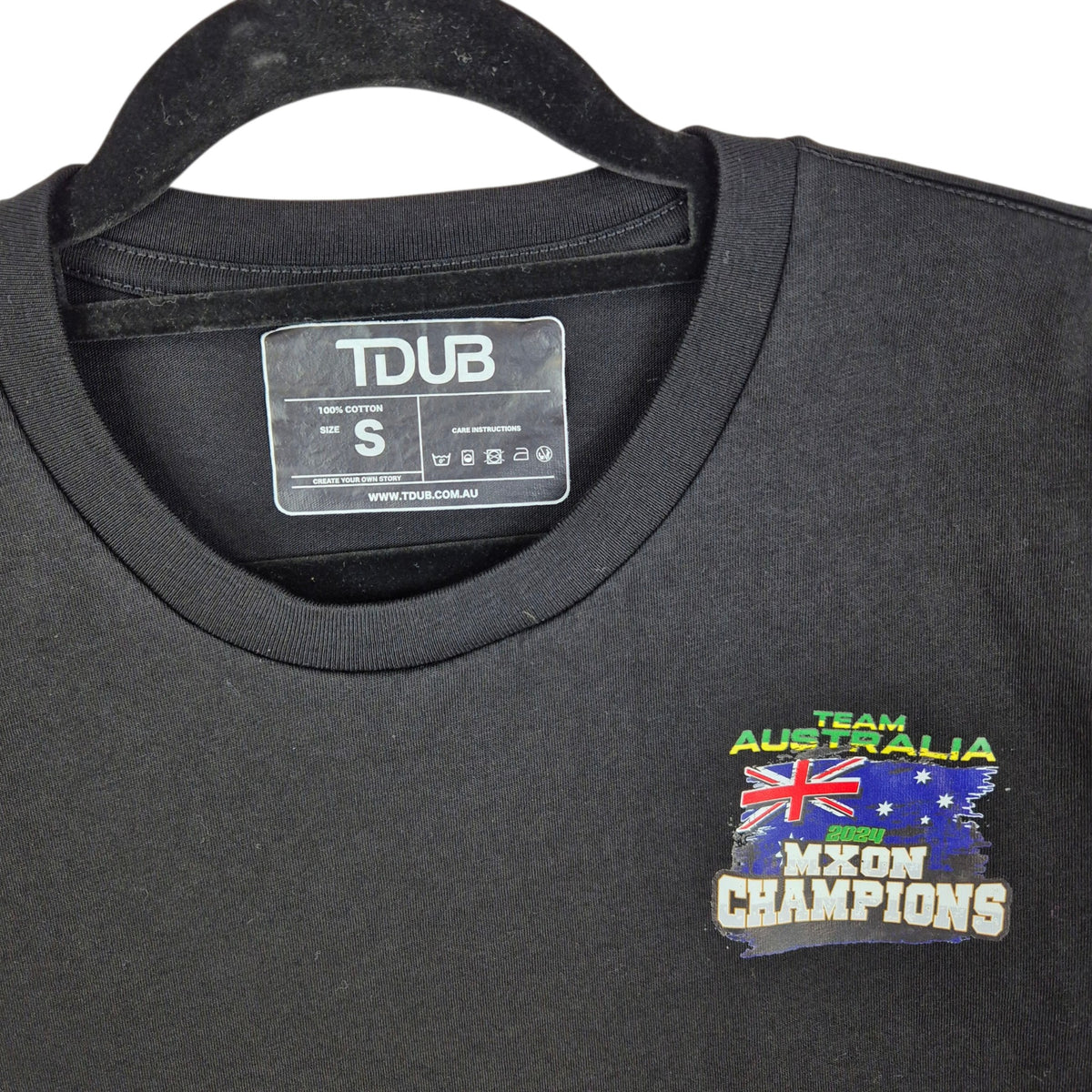 Team Australia 2024 MXON Championships Black Tee Shirt Size S