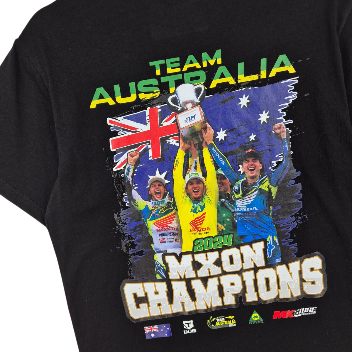 Team Australia 2024 MXON Championships Black Tee Shirt Size S