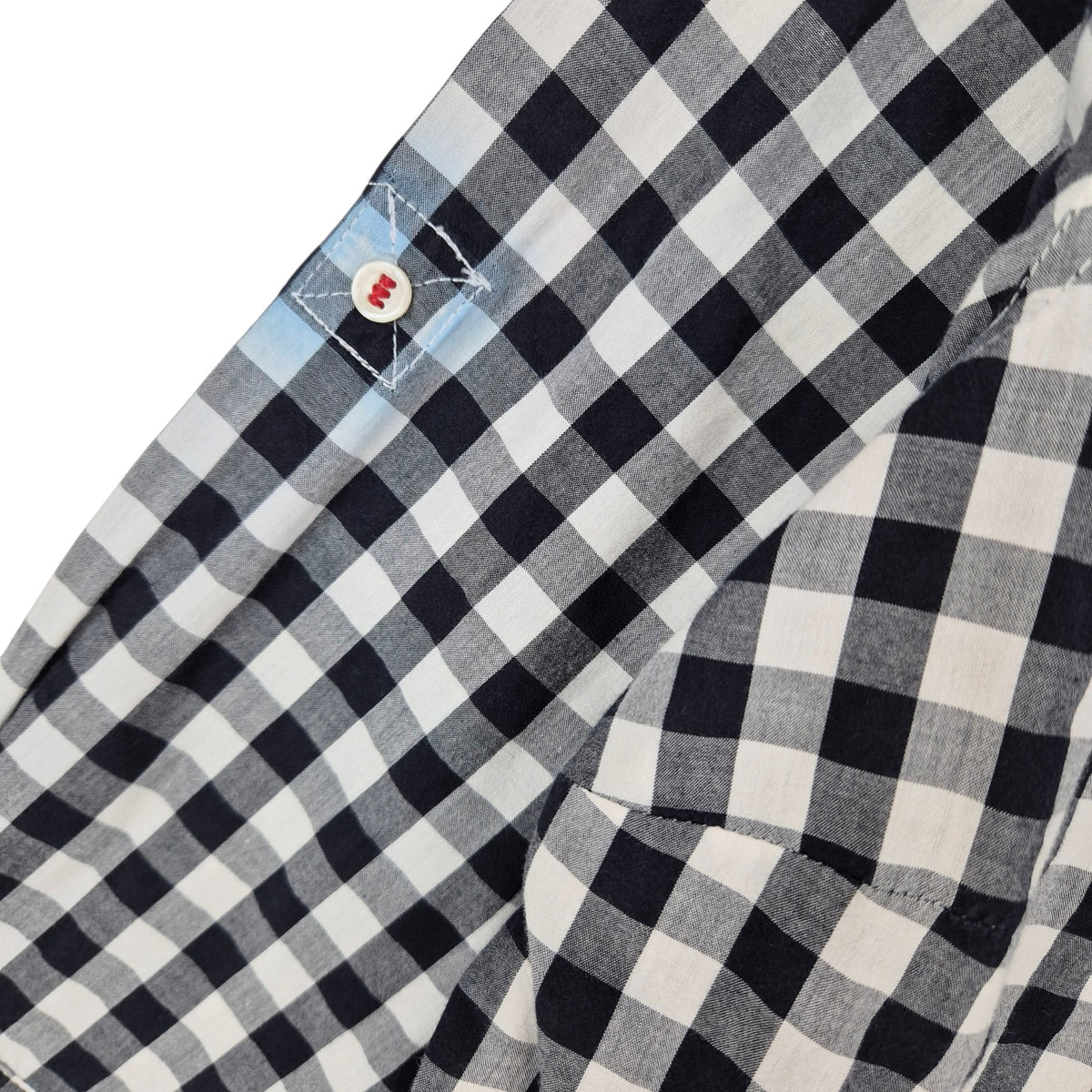 Tommy Hilfiger Womens Black & White Checkered Button Shirt Size M