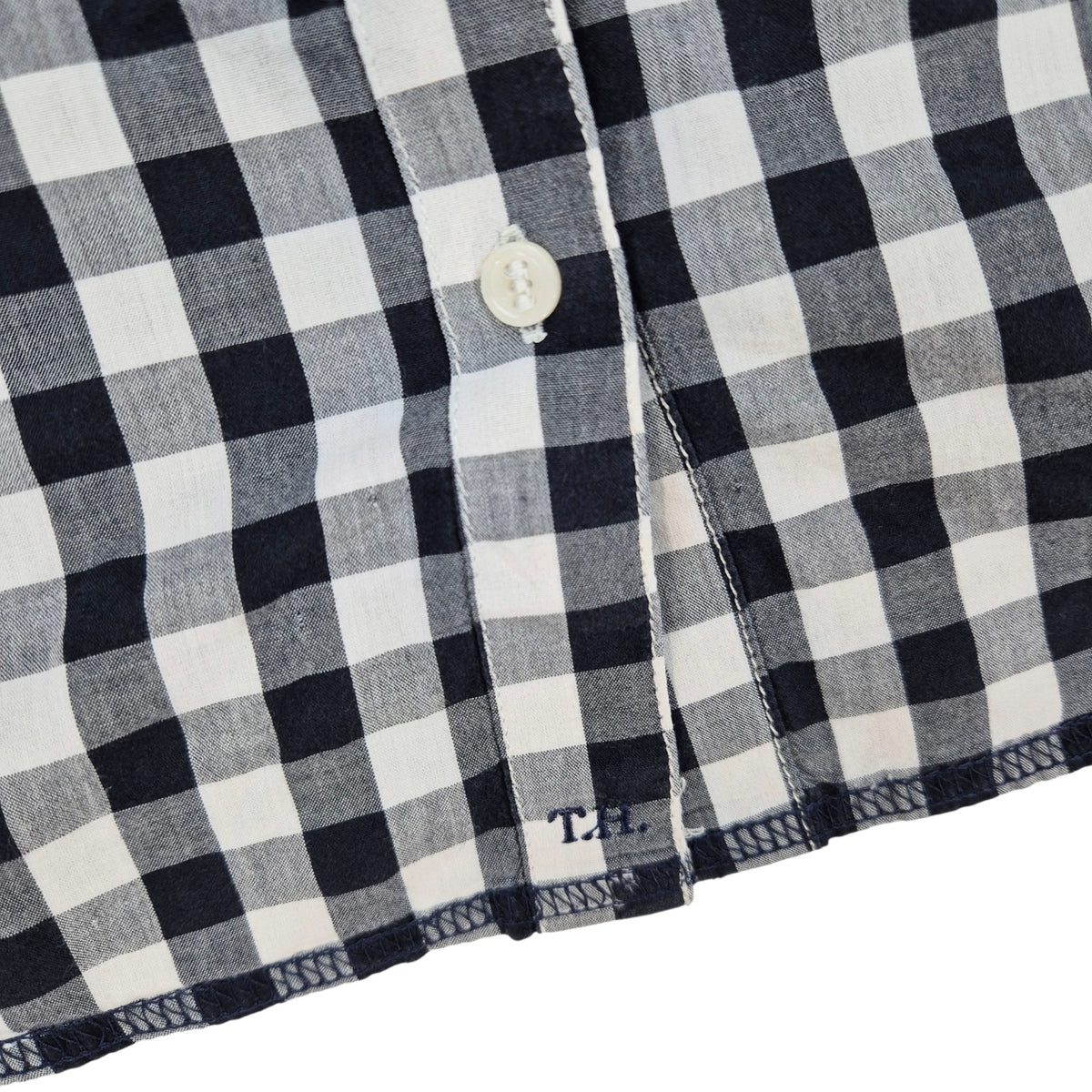 Tommy Hilfiger Womens Black & White Checkered Button Shirt Size M
