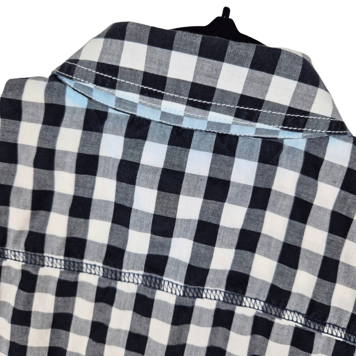 Tommy Hilfiger Womens Black & White Checkered Button Shirt Size M