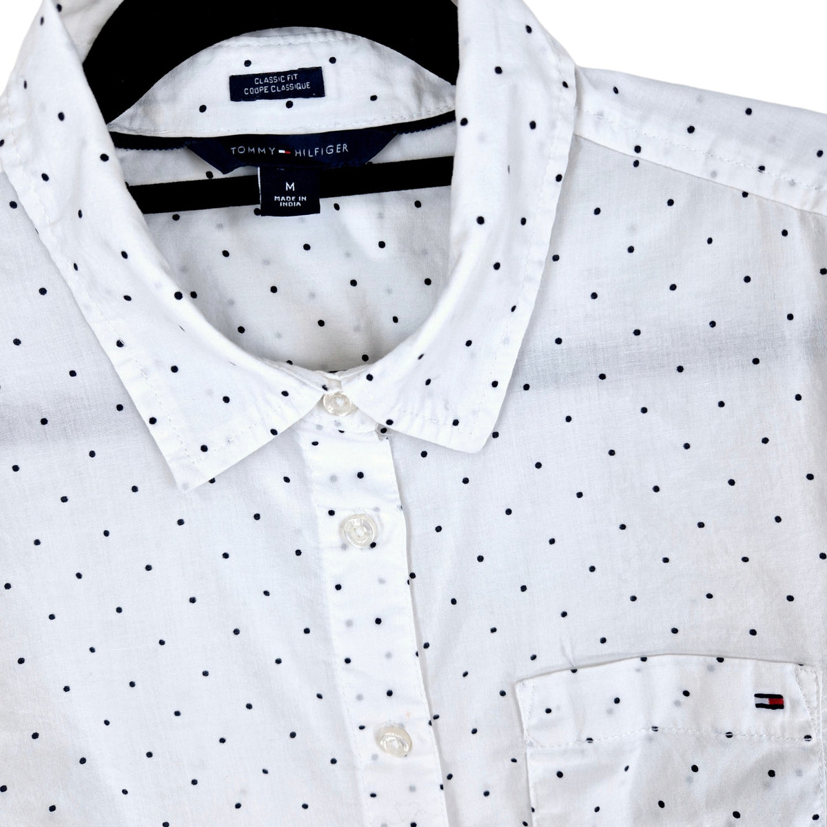 Tommy Hilfiger Womens White Classic Fit Dress Shirt Size M