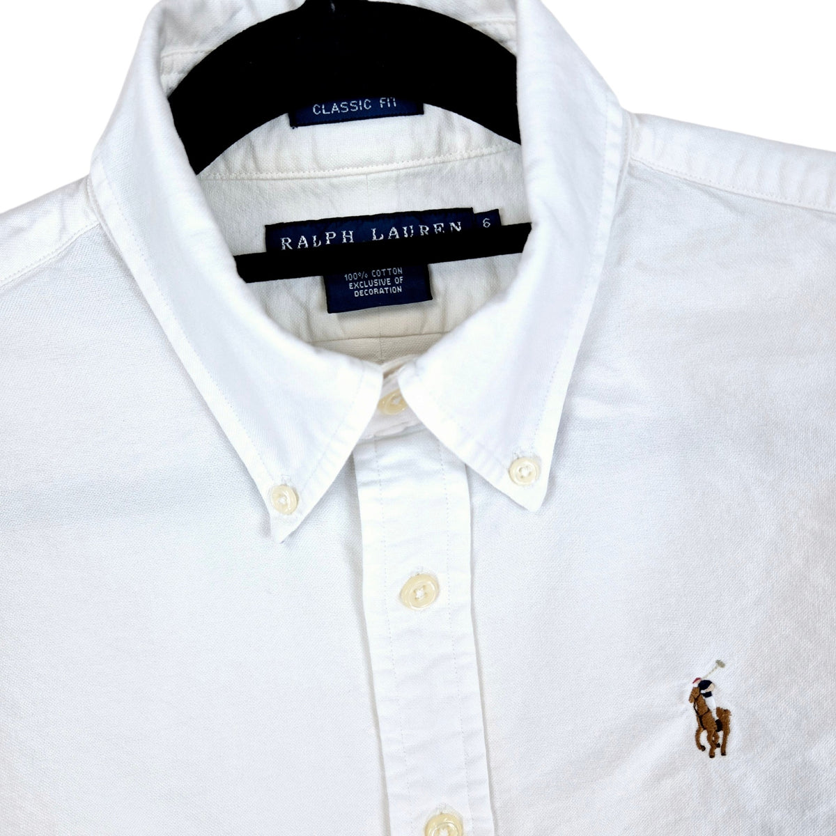 Vintage Ralph Lauren 90's Womens White Classic Fit Dress Shirt Size S