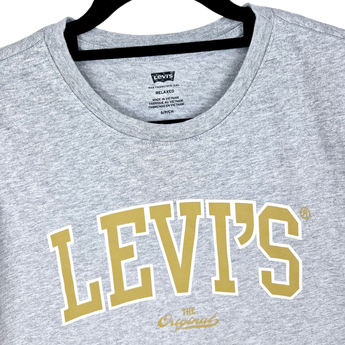 Levis Light Grey Relaxed Fit Tee Shirt Size S