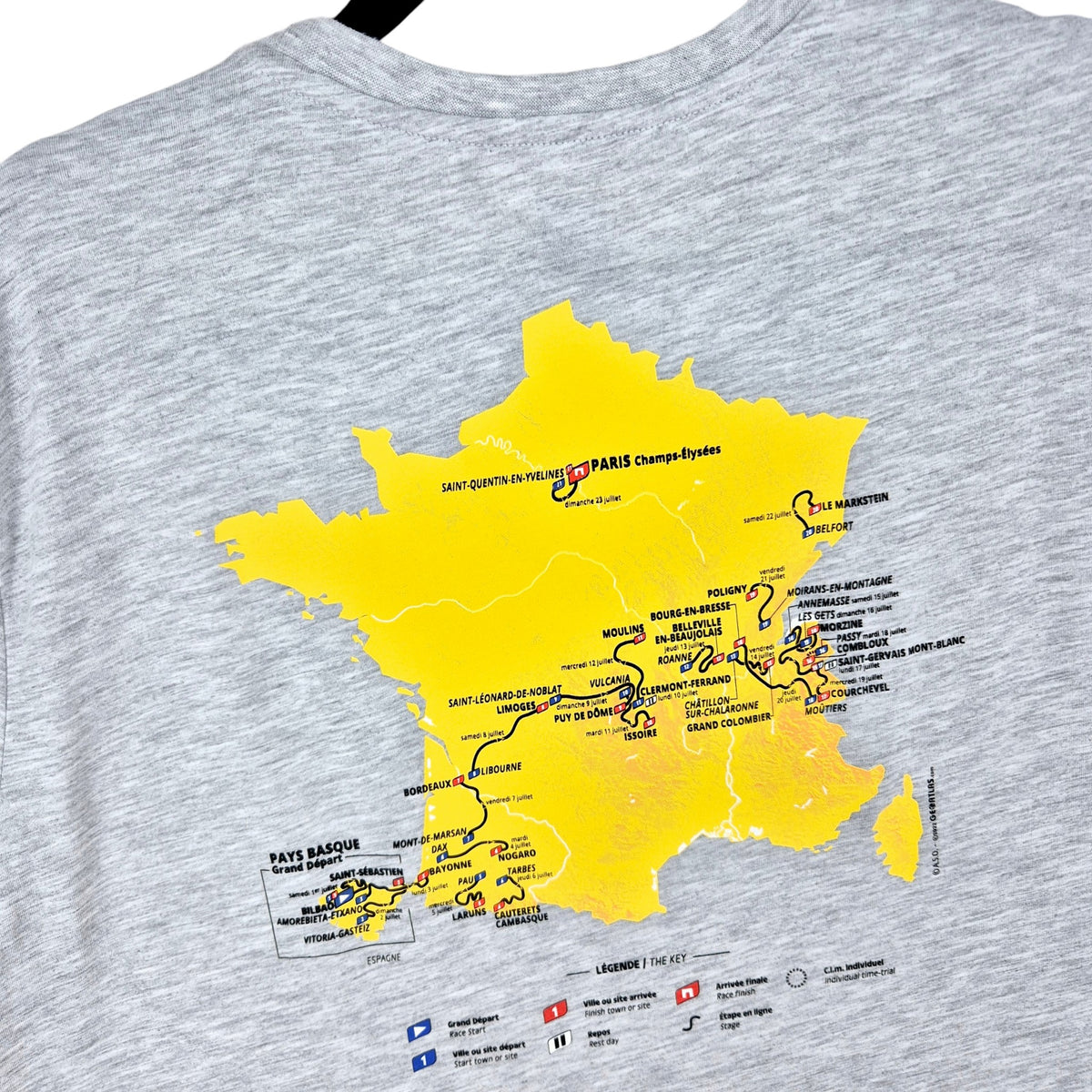 Tour De France Official 2023 Light Grey Tee Shirt Size L