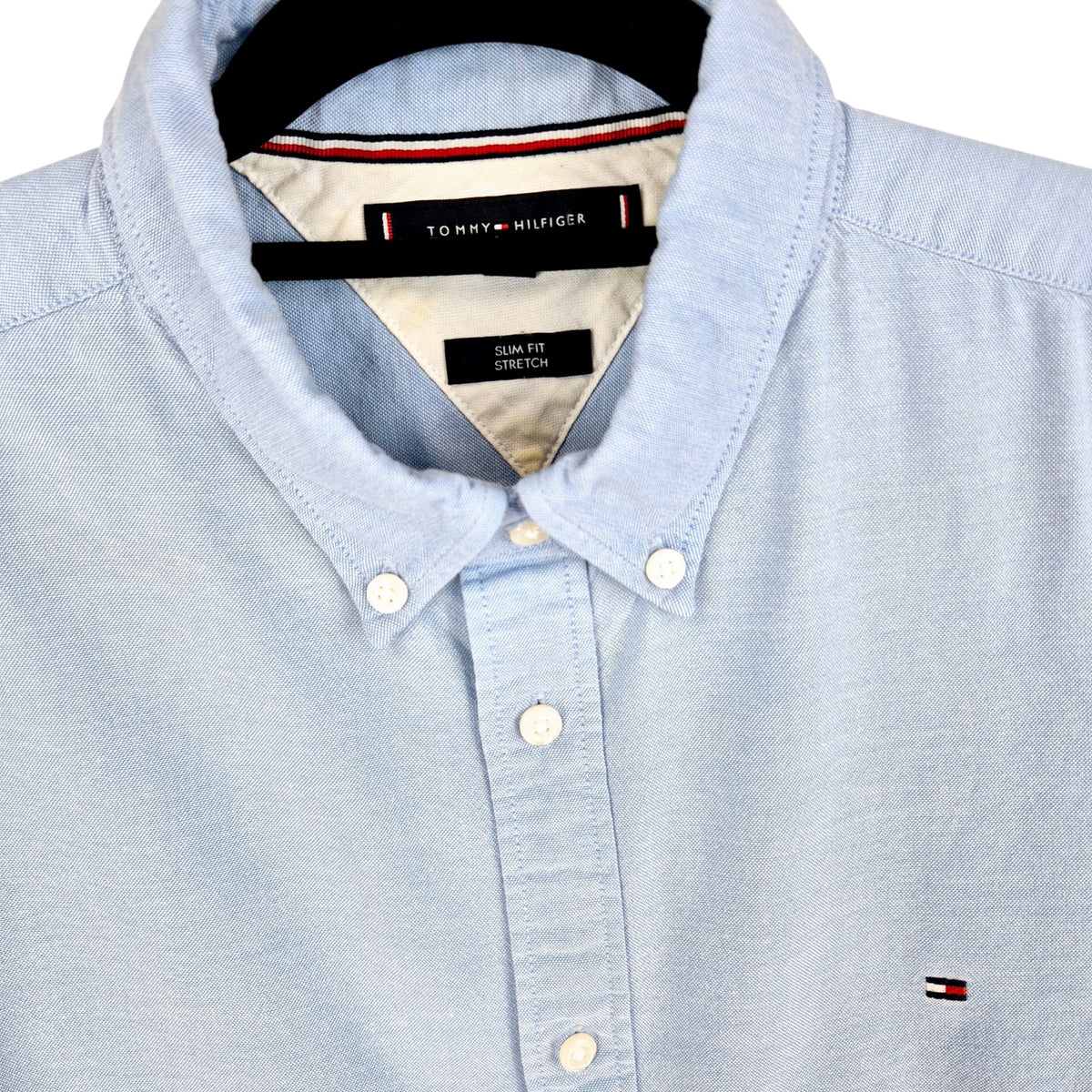 Tommy Hilfiger Light Blue Slim Fit Stretch Dress Shirt Size L