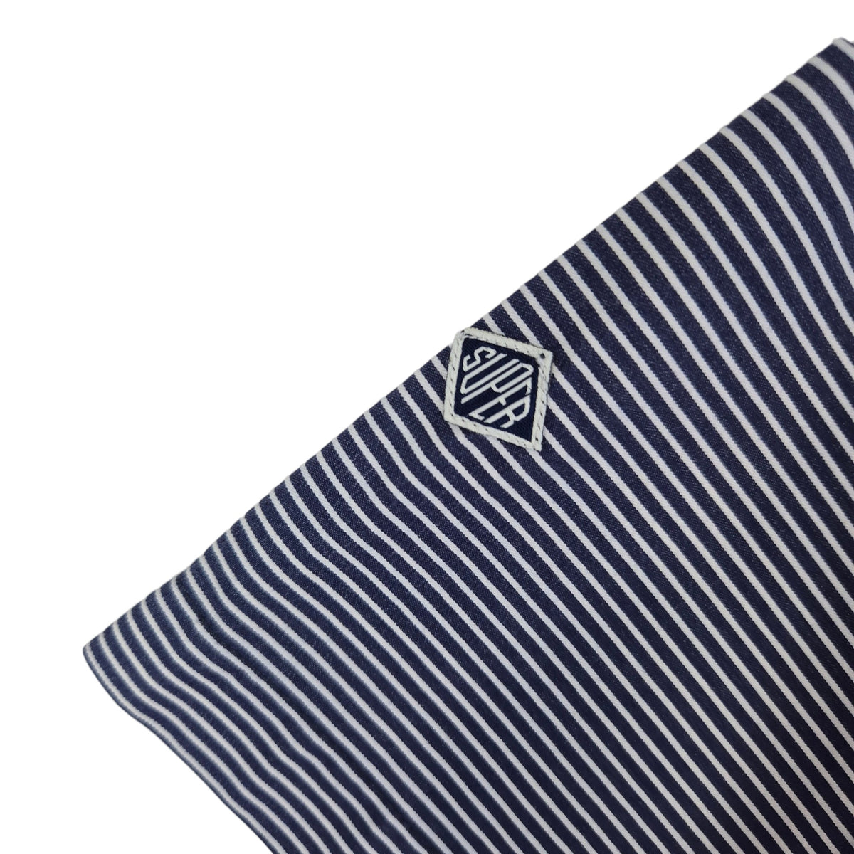 Superdry Blue Striped Short Sleeve Button Shirt Size M