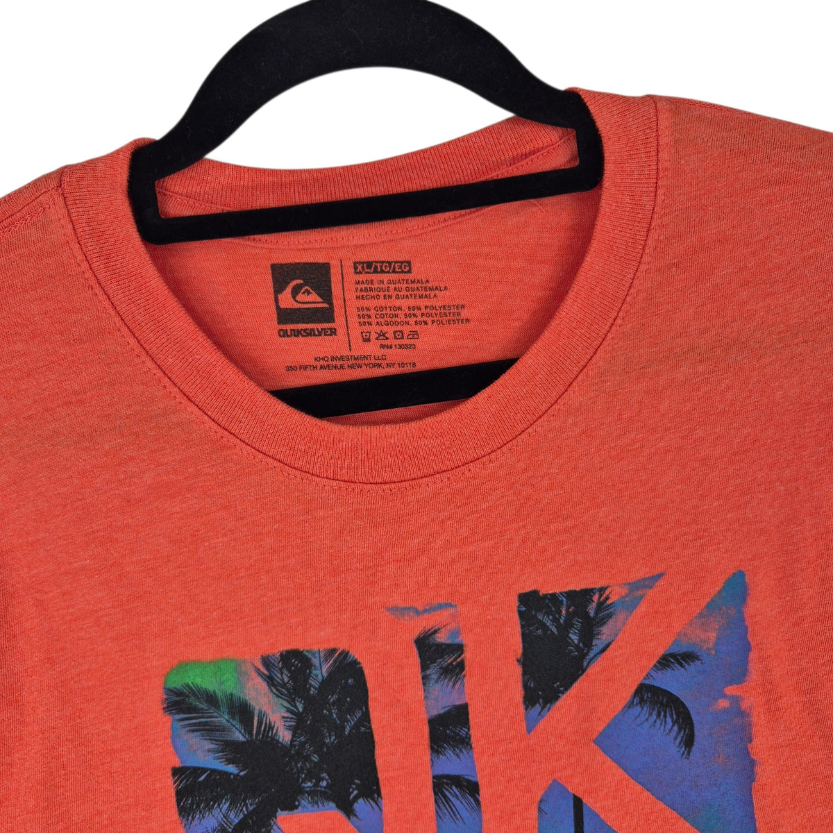 Quiksilver Orange Tee Shirt Size XL