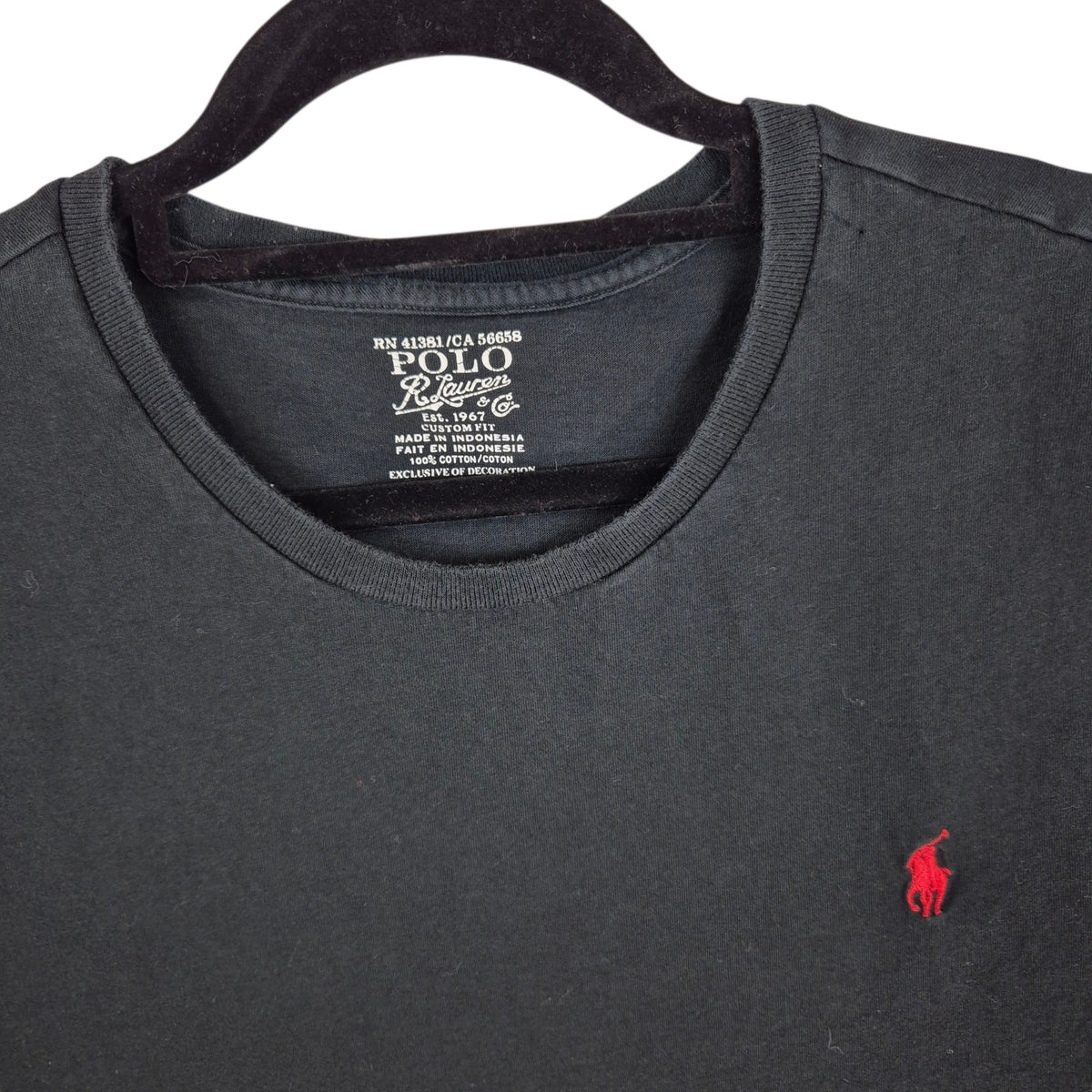 Polo Ralph Lauren Black Basic Crewneck Tee Shirt Size L