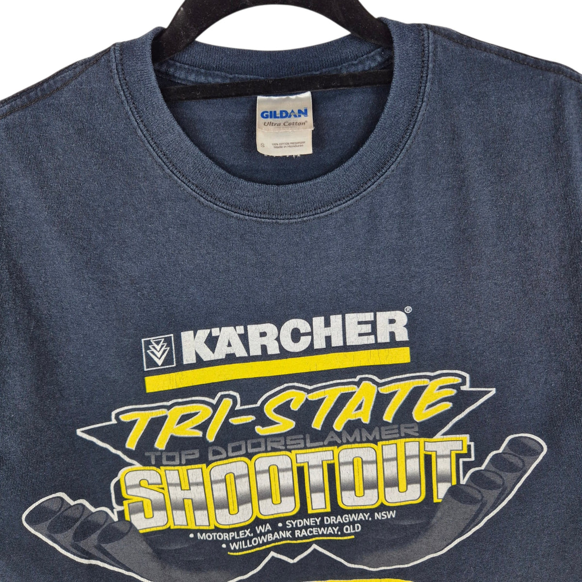 Karcher Tri State Shootout Perth 2010 Drag Racing Black Tee Shirt Size S