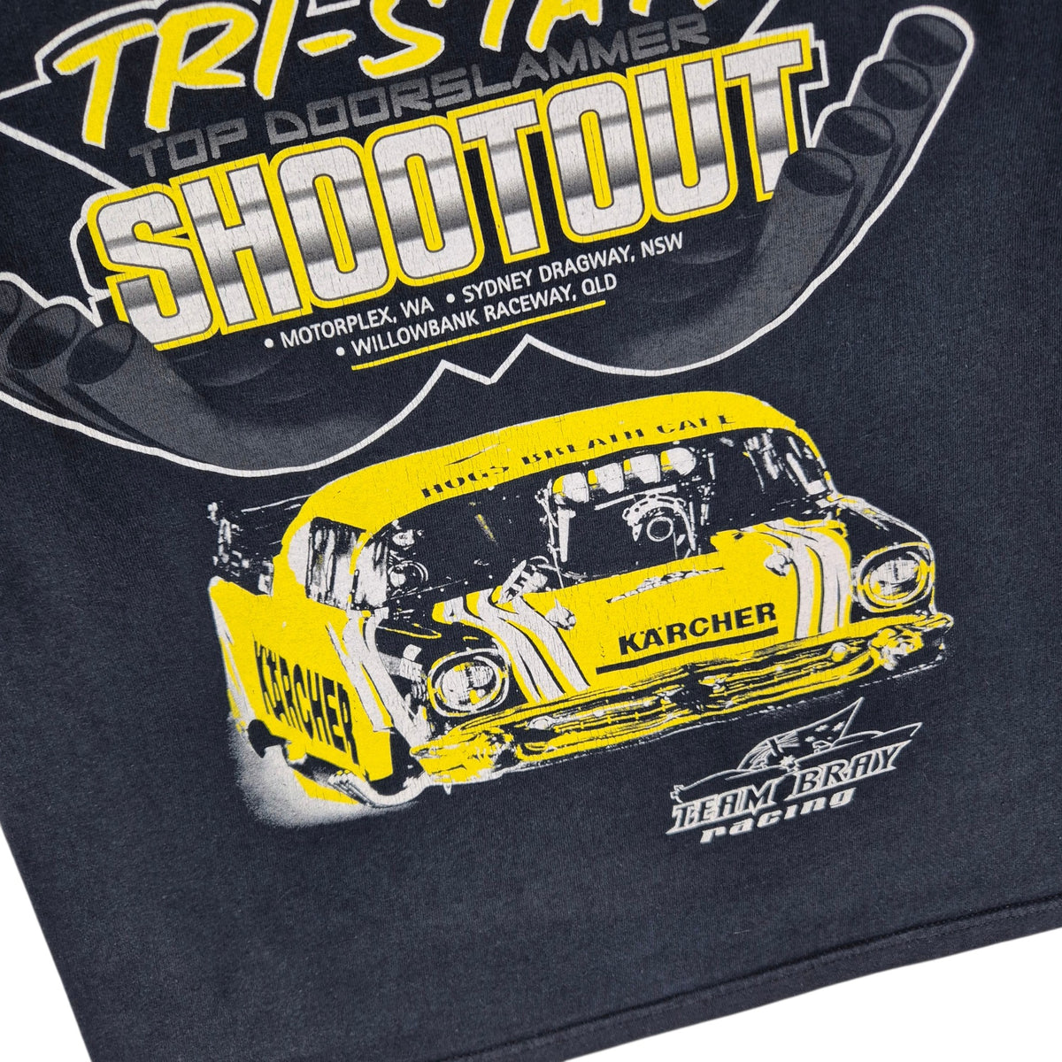 Karcher Tri State Shootout Perth 2010 Drag Racing Black Tee Shirt Size S