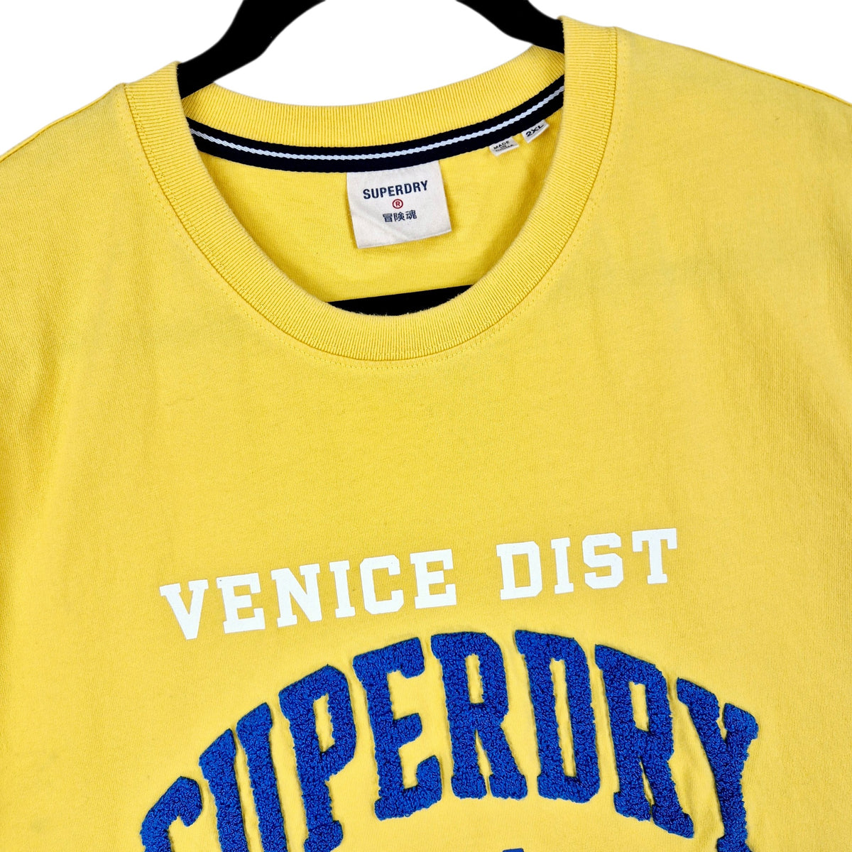 Superdry Yellow Chenille Tee Shirt Size 2XL