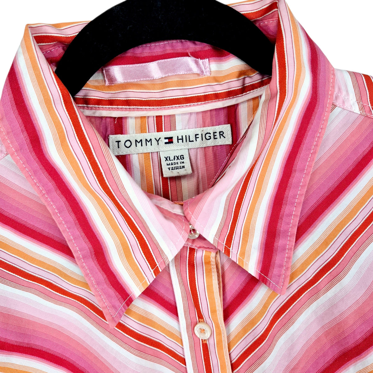 Vintage Tommy Hilfiger 90's Womens Pink Dress Shirt Size XL