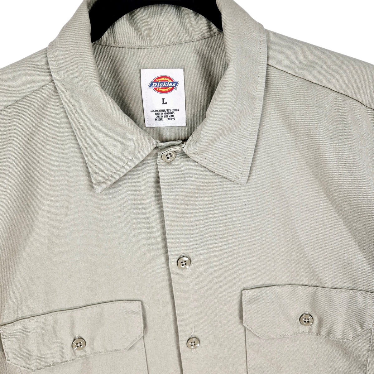 Dickies Light Brown Short Sleeve Button Shirt Size L