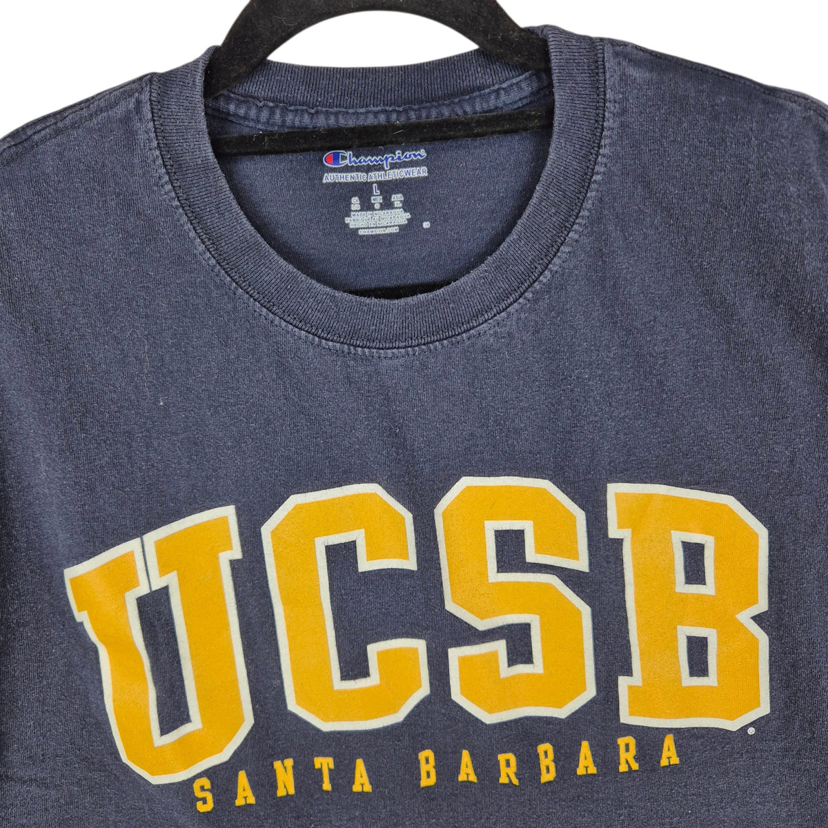 Champion UCSB Santa Barbara Dark Blue Tee Shirt Size L