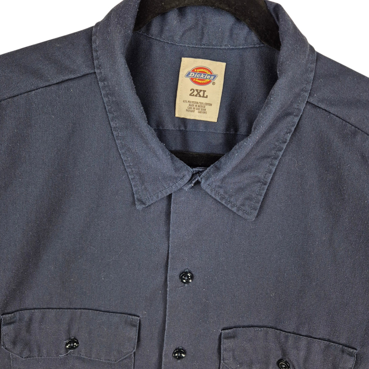 Dickies Dark Blue Short Sleeve Button Shirt Size 2XL