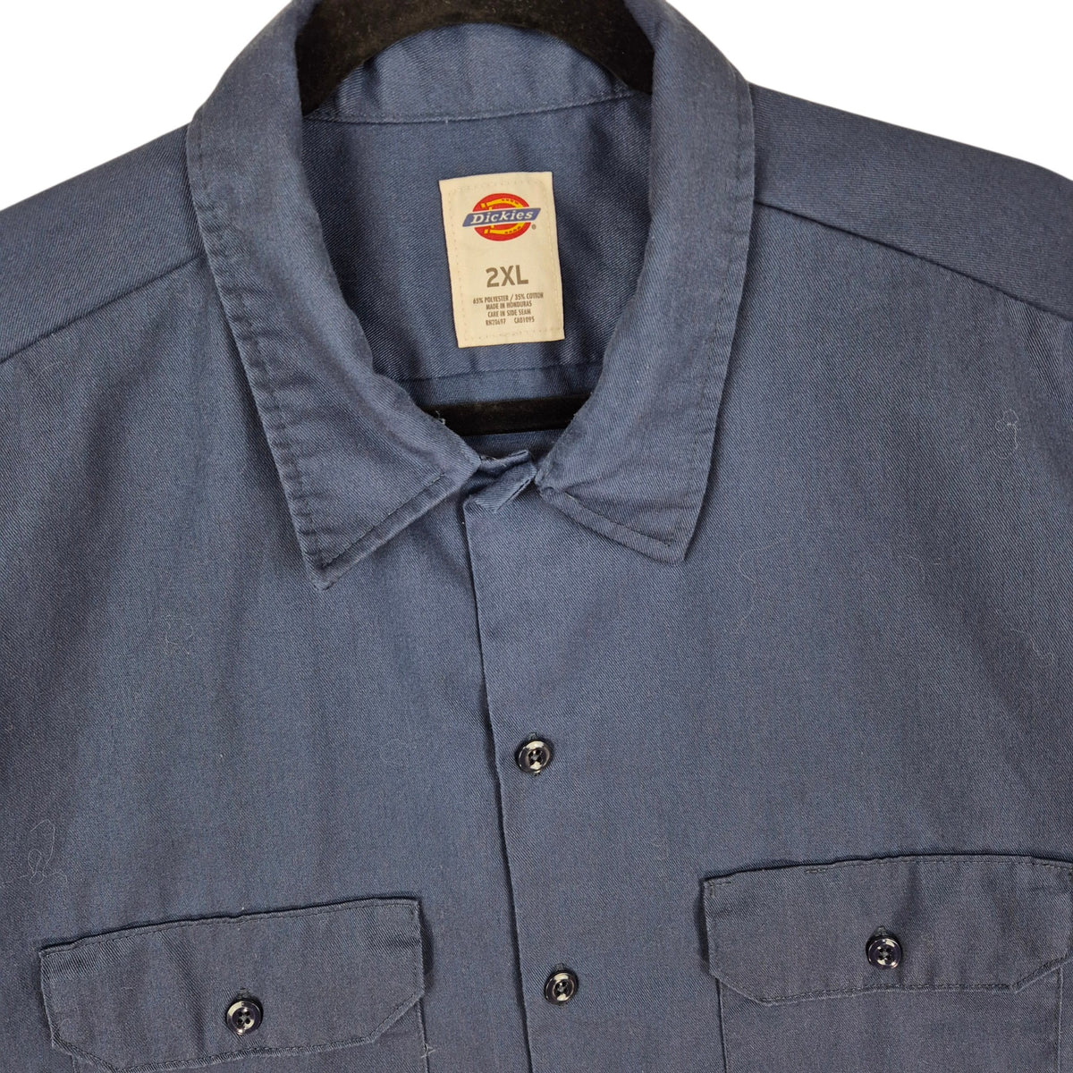 Dickies Dark Blue Short Sleeve Button Shirt Size 2XL