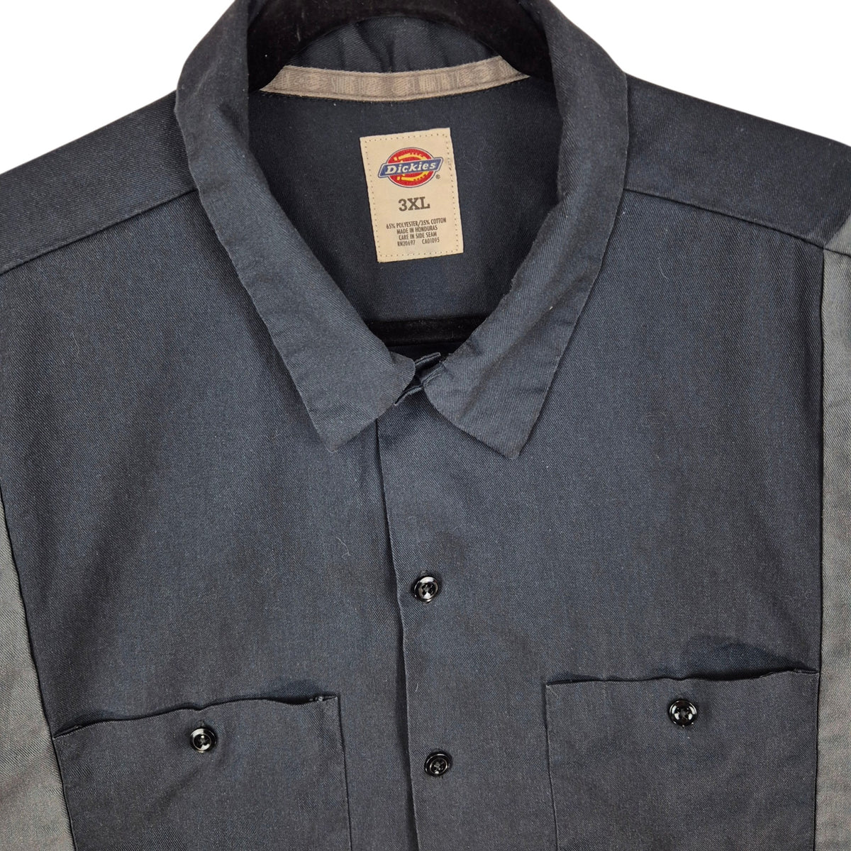 Dickies Black & Grey Short Sleeve Button Shirt Size 3XL