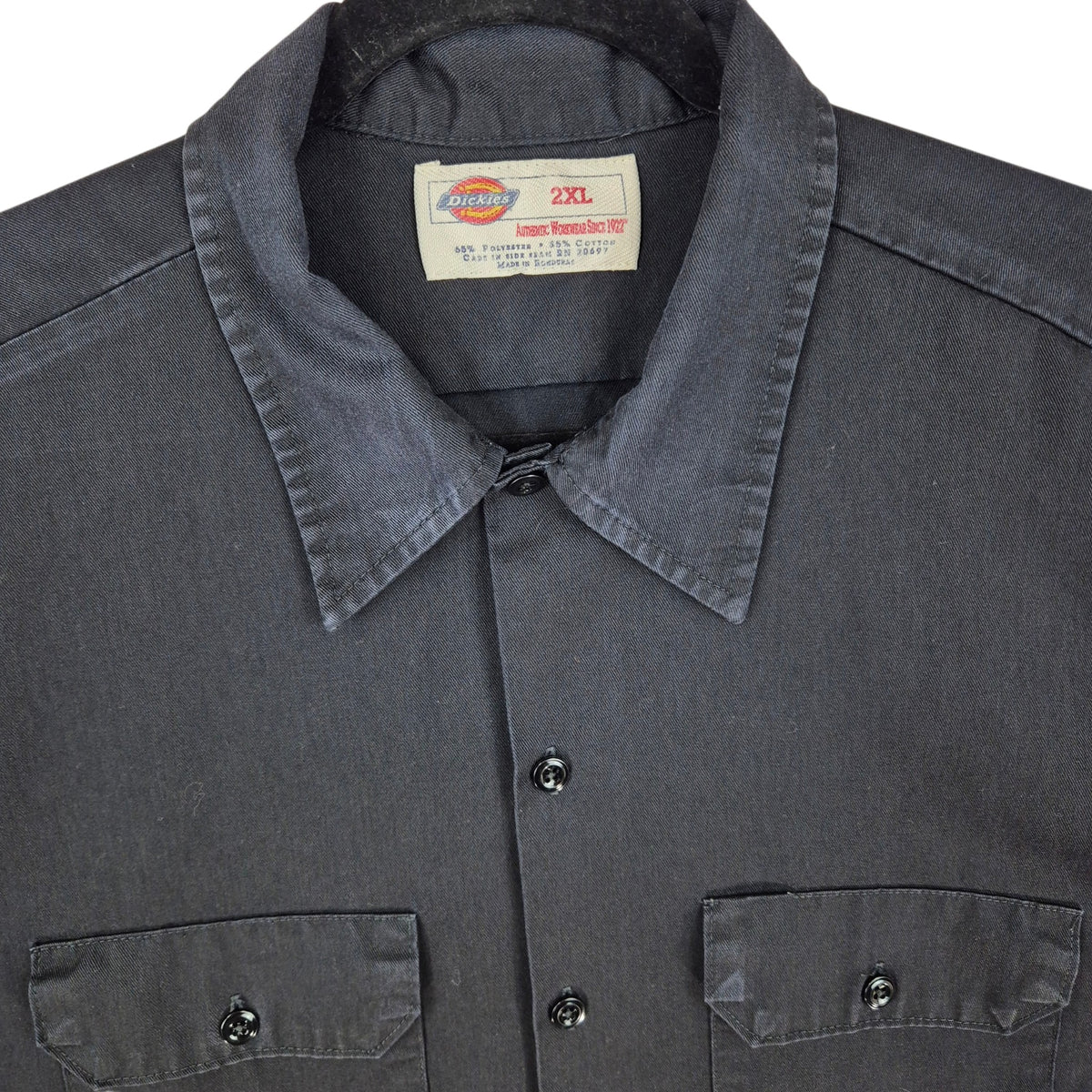 Dickies Black Long Sleeve Button Shirt Size 2XL