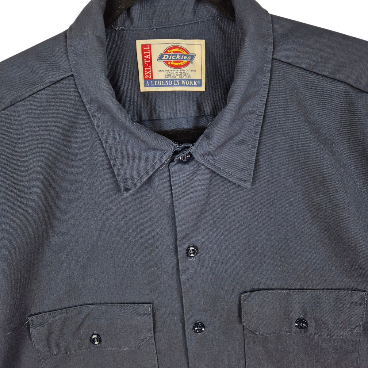 Dickies Dark Blue Short Sleeve Button Shirt Size 2XL