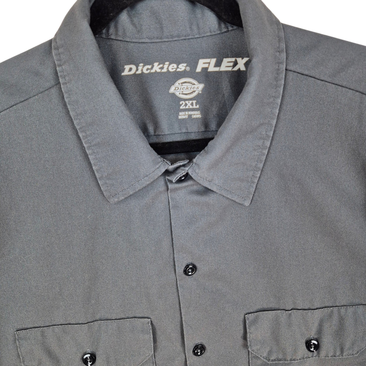 Dickies Grey Long Sleeve Button Shirt Size 2XL