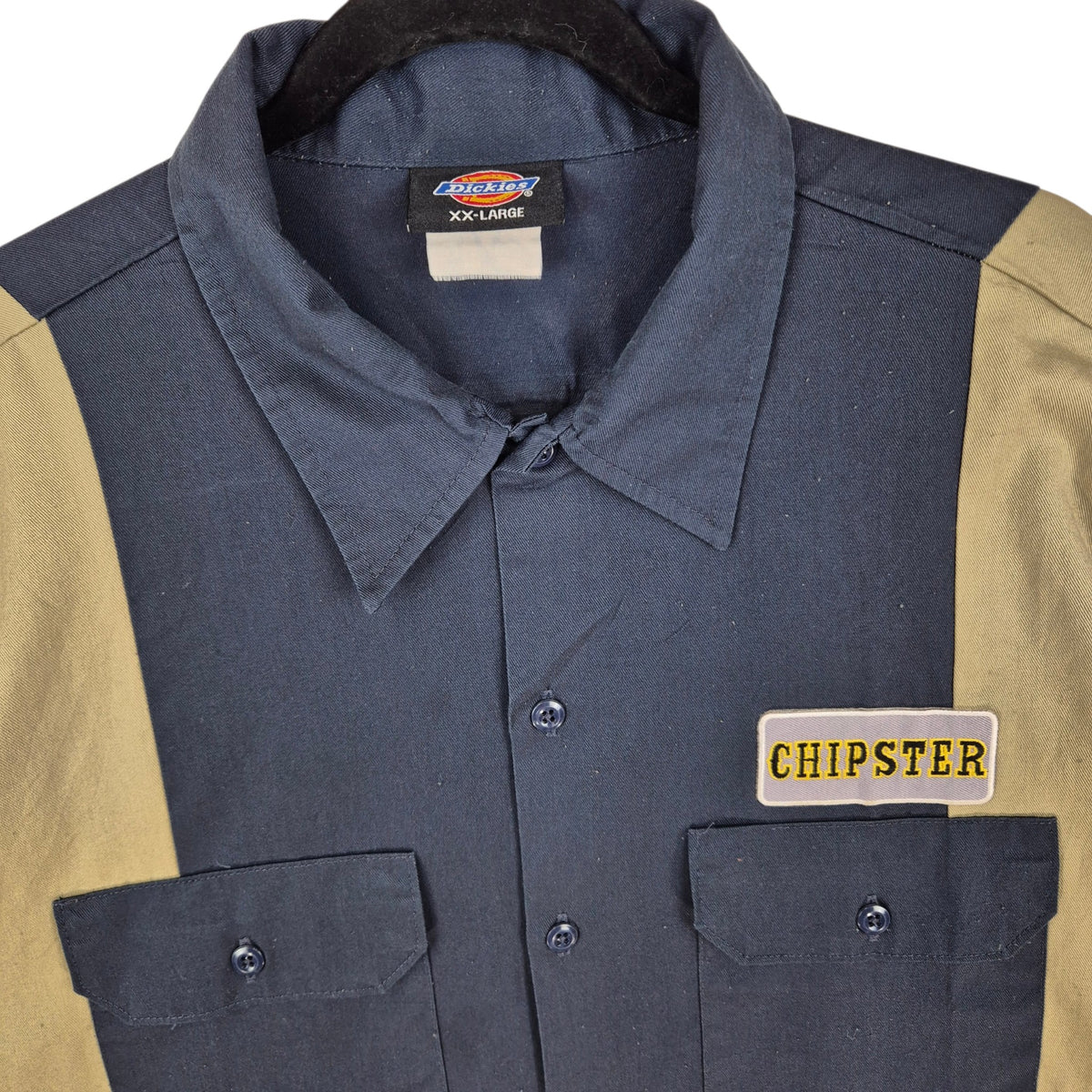 Dickies 2008 Buffalo Chip Campground Brown & Blue Button Shirt Size 2XL