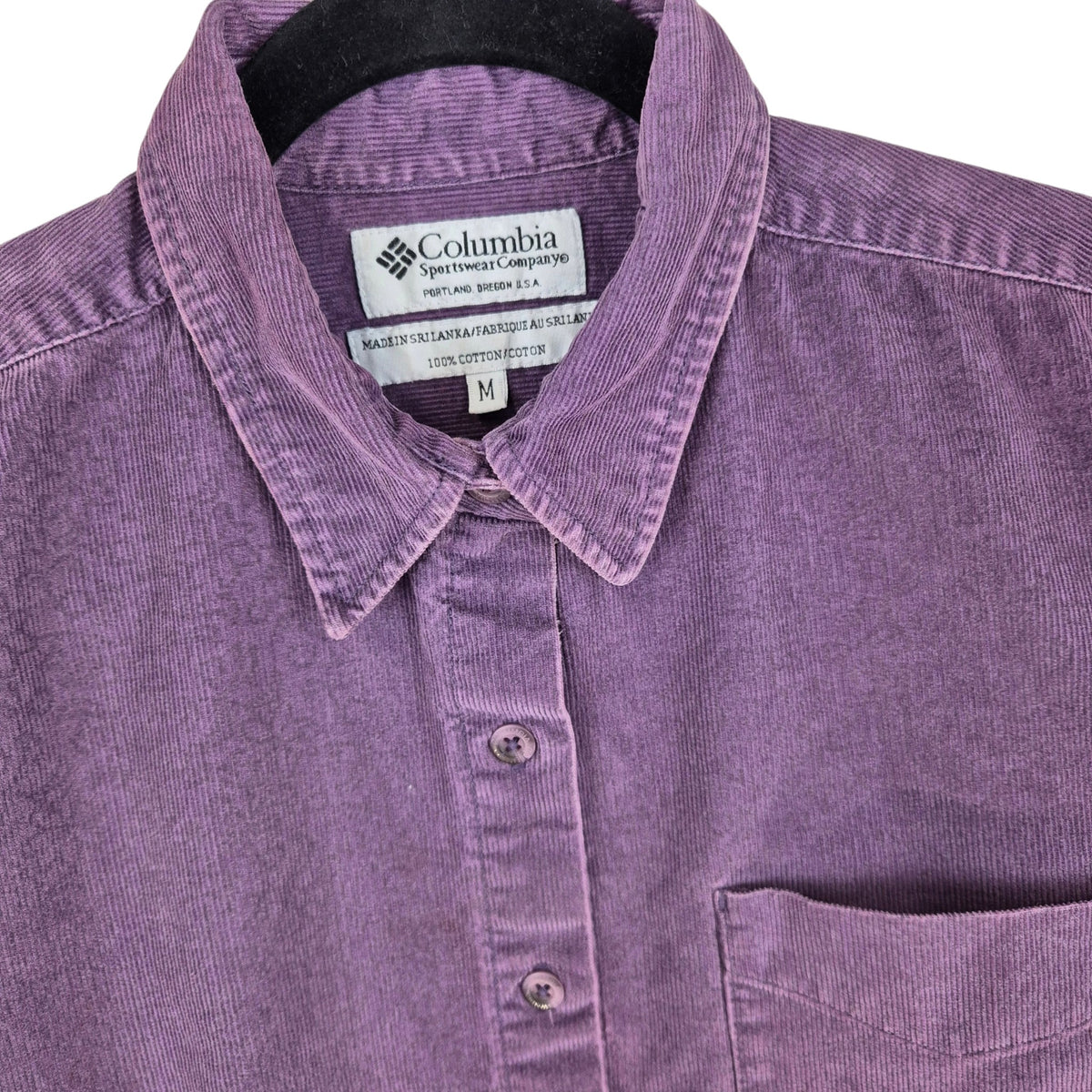 Columbia Purple Corduroy Button Shirt Size M
