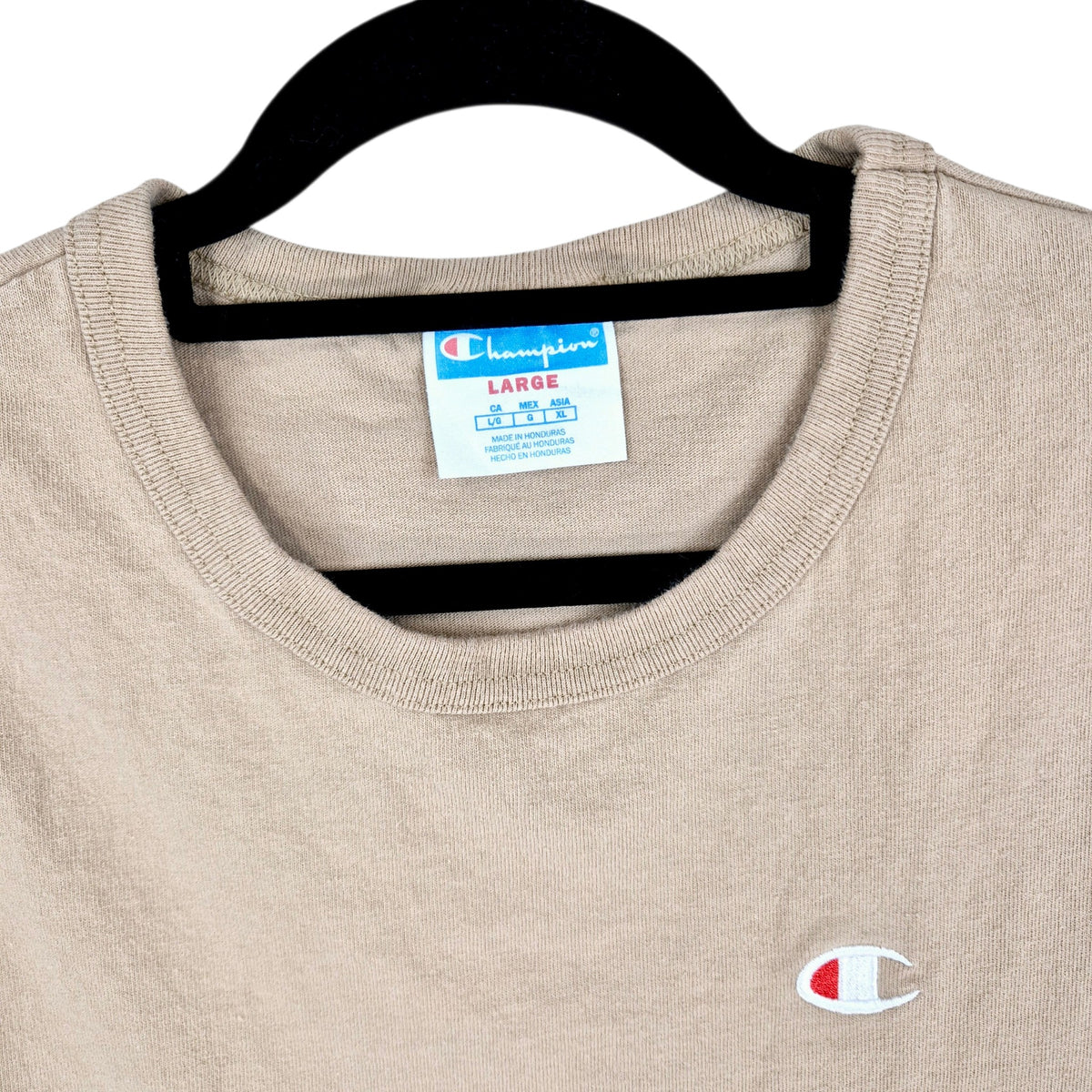 Vintage Champion Light Brown Basic Tee Shirt Size L