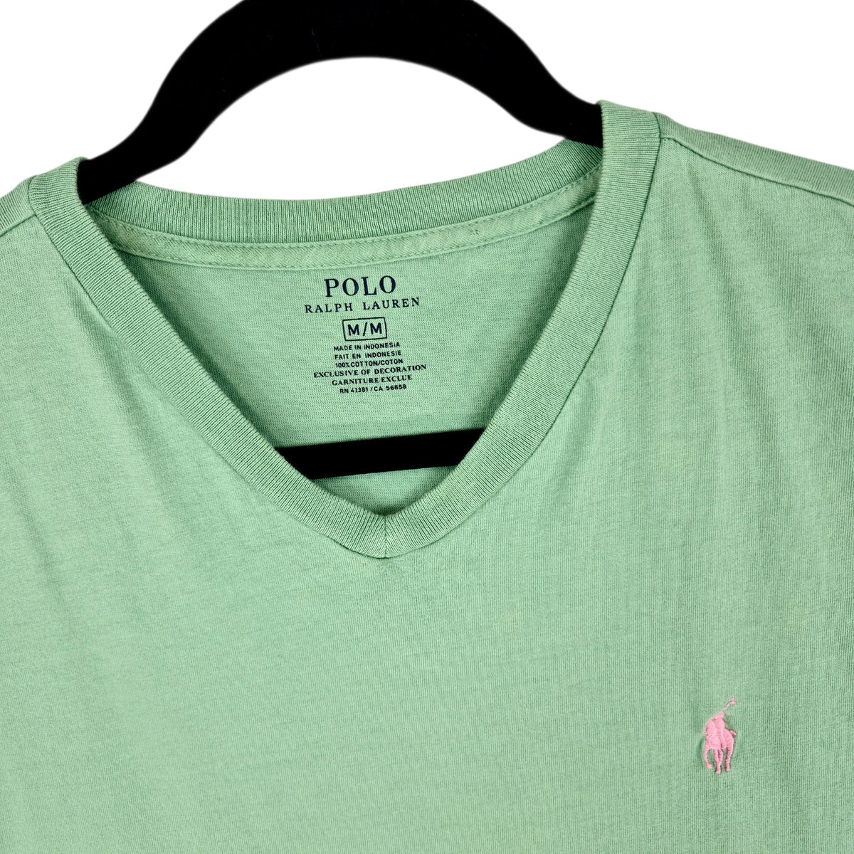 Polo Ralph Lauren Green Basic V Neck Tee Shirt Size M