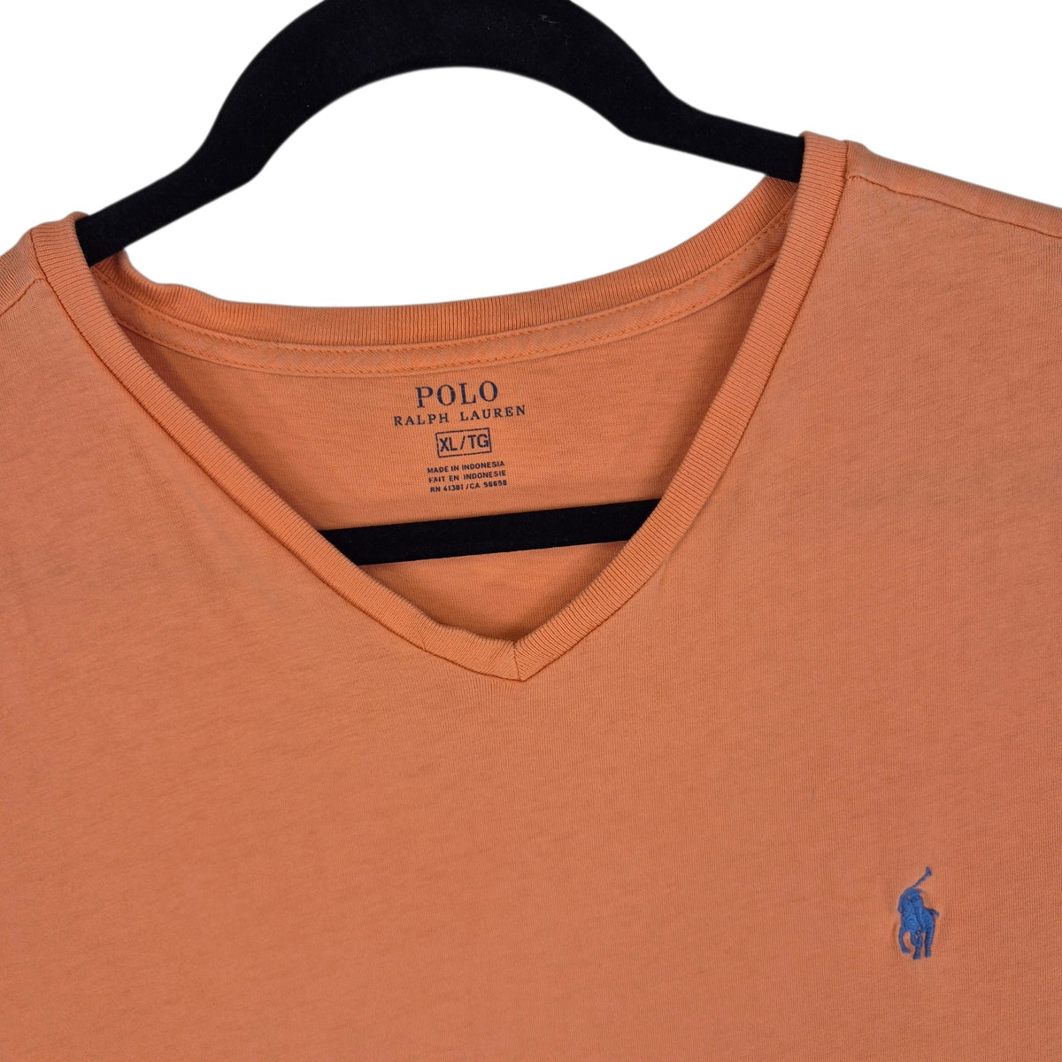 Polo Ralph Lauren Orange Basic V Neck Tee Shirt Size XL