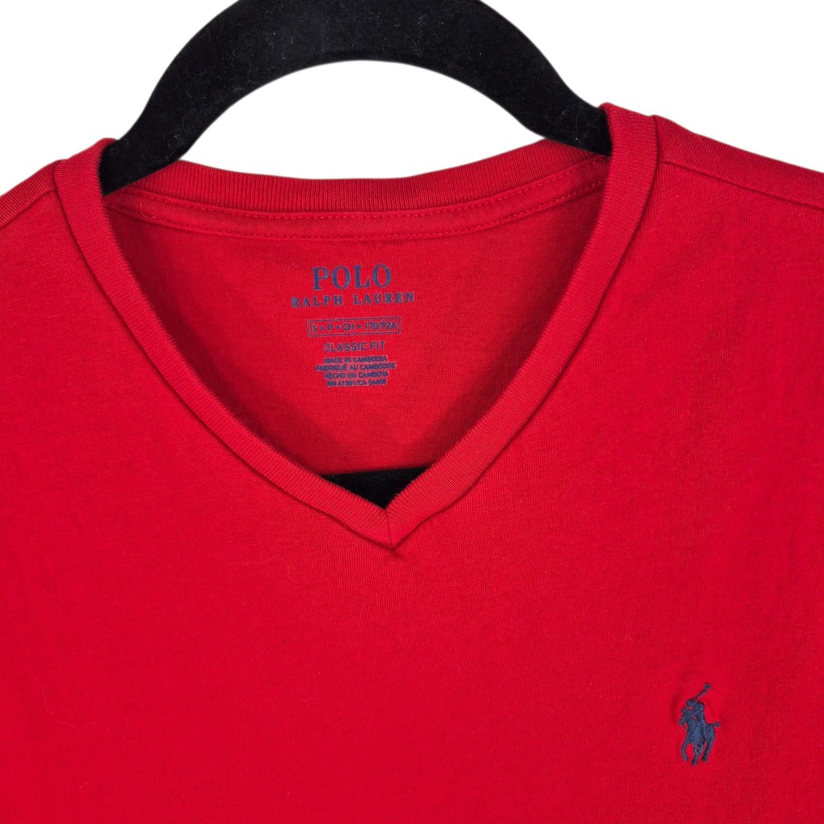 Polo Ralph Lauren Red Basic V Neck Tee Shirt Size S