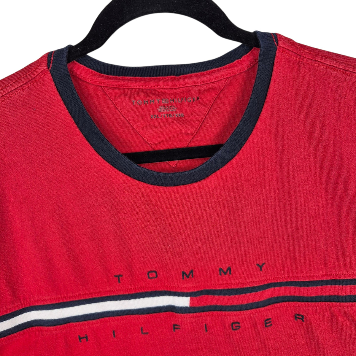 Tommy Hilfiger Red Embroidered Tee Shirt Size 2XL