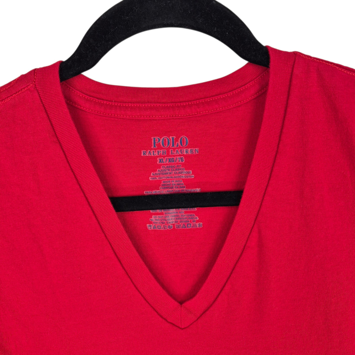 Polo Ralph Lauren Red Basic V Neck Tee Shirt Size XL